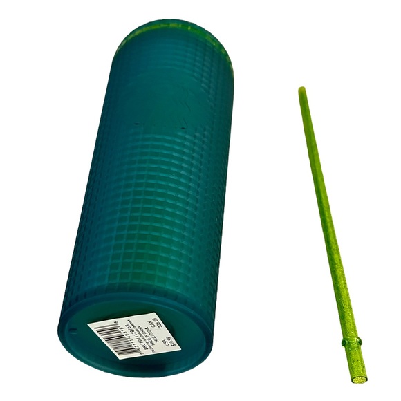 NWT Starbucks Soft Touch Green Grid Tumbler 24oz Venti - Picture 2 of 2